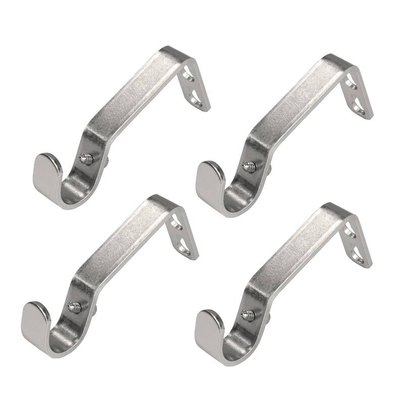 Lumi Home Furnishings Non-Adjustable Single Curtain Rod Brackets 3/4 in. (4-Piece)