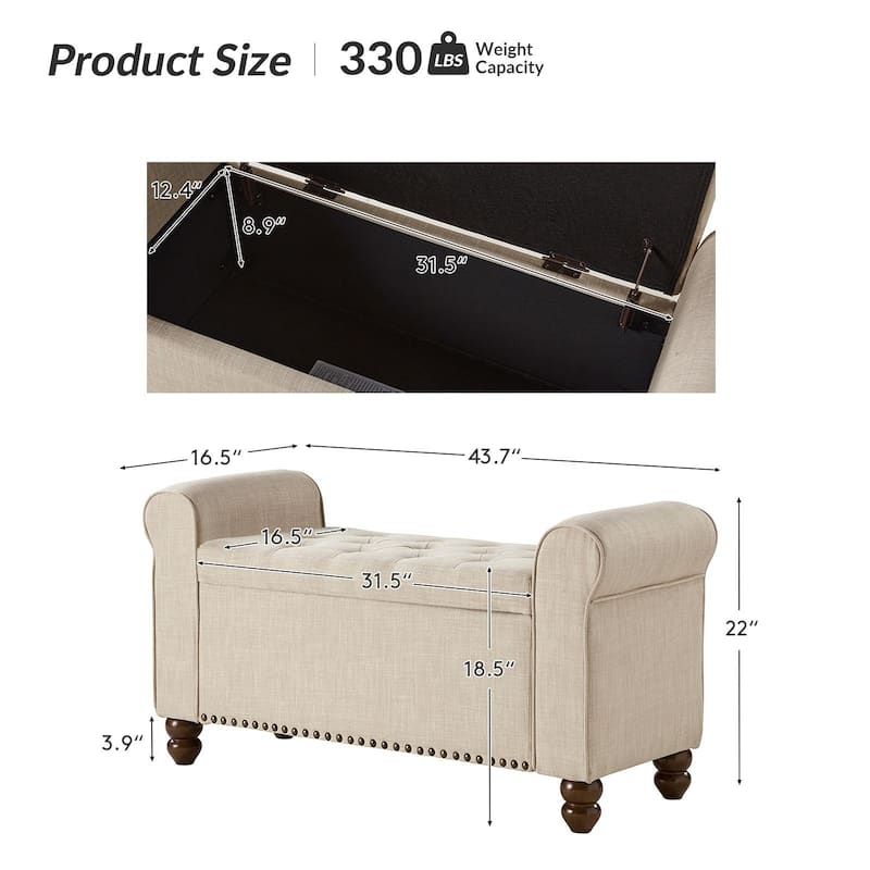Silvia Upholstered Bench with Storage Space