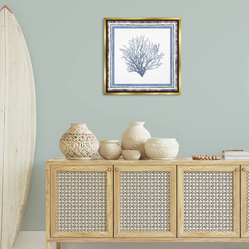 Stupell Nautical Branch of Coral Framed Floater Canvas Wall Art Design By Lanie Loreth