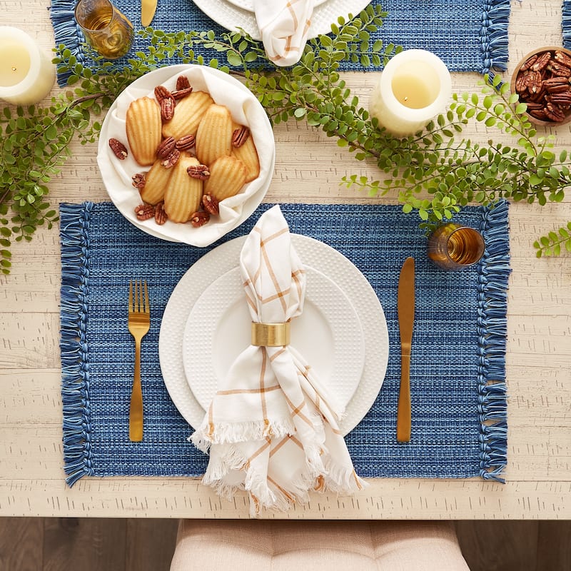 Variegated Nautical Blue Fringe Placemat (Set of 6)