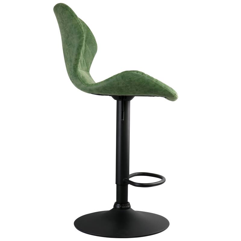 Vintage Faux Leather Adjustable Bar Stool