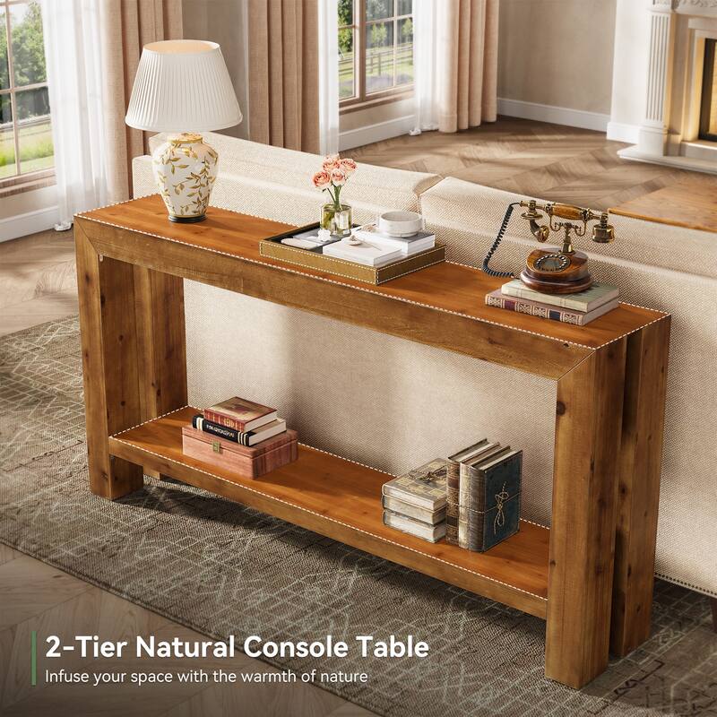 63-Inch Solid Wood Narrow Entryway Sofa Table
