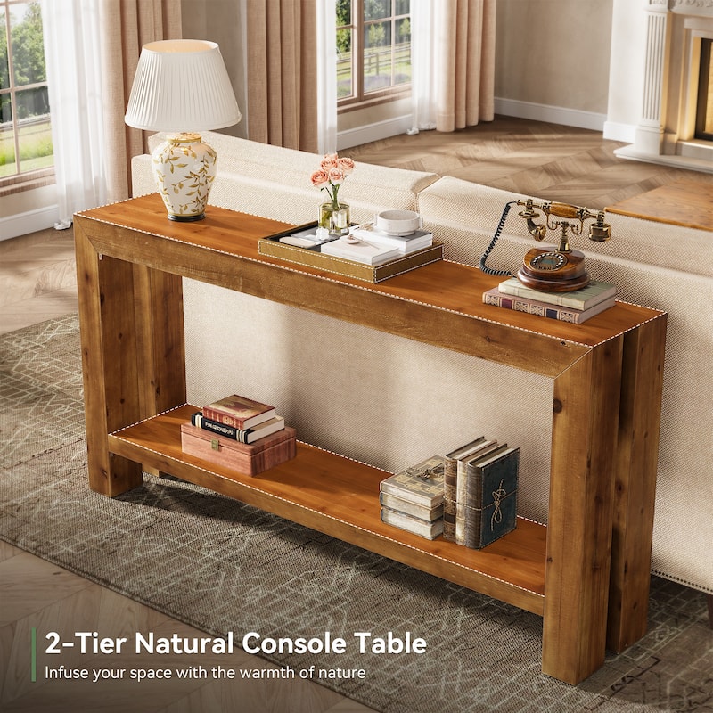 63-Inch Solid Wood Narrow Sofa Table