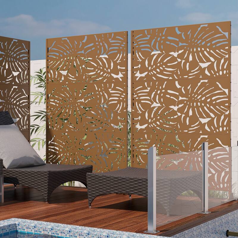 Outdoor Free Standing Metal Privacy Screen