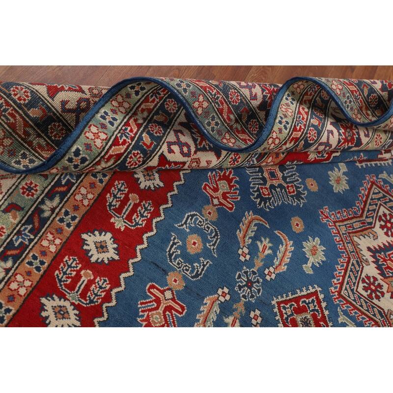 Blue Kazak Oriental Large Area Rug Handmade Wool Carpet - 9'8" x 15'7"