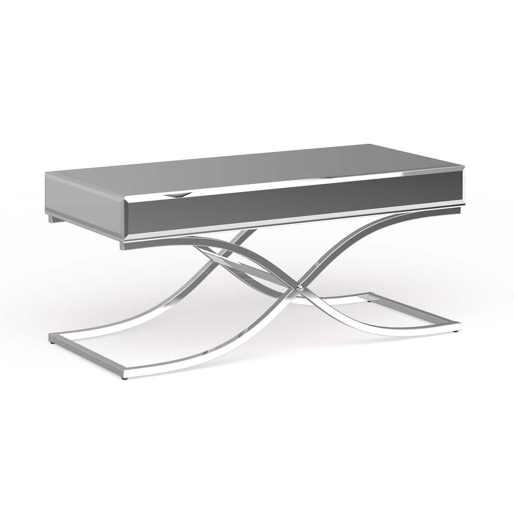 SEI Furniture Olivia Chrome Mirrored Coffee Table