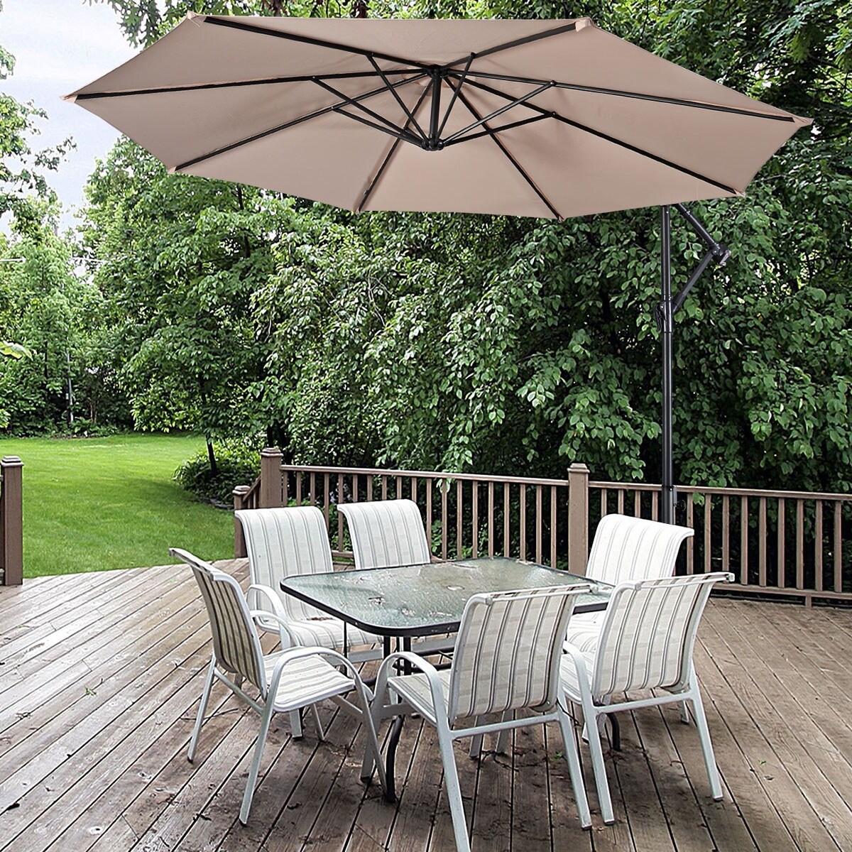 Shop Costway 10 Hanging Umbrella Patio Sun Shade Offset Outdoor