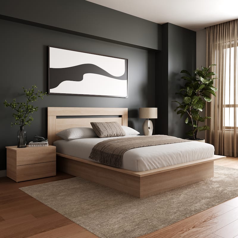 Malibu 4-Piece Bedroom Set with Bed, Headboard, and 2 Nightstands