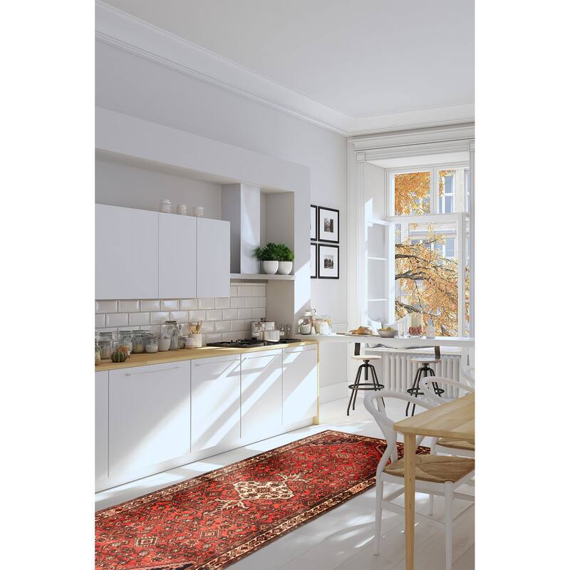 ECARPETGALLERY Hand-knotted Andelz Red Wool Rug - 3'1 x 9'0