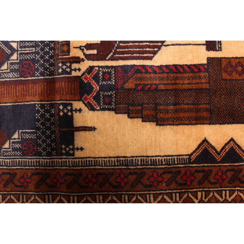 ECARPETGALLERY Hand-knotted Teimani Cream Wool Rug - 3'0 x 4'11