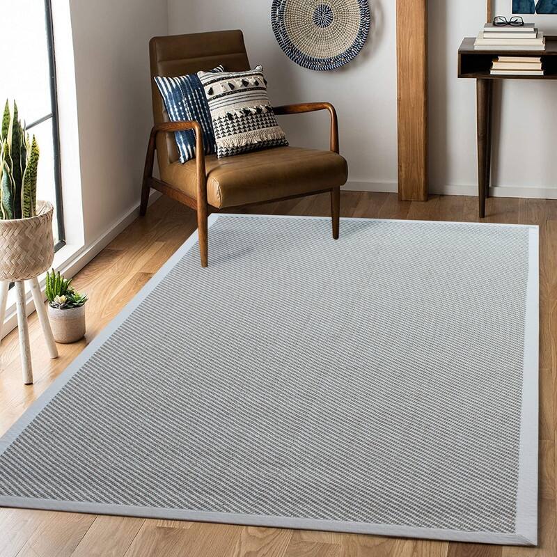 A1HC Sisal and Wool Rug, Natural Fiber Area Rugs with Non-Skid Latex Backing, Rug for Entryway, Dining or Living Room