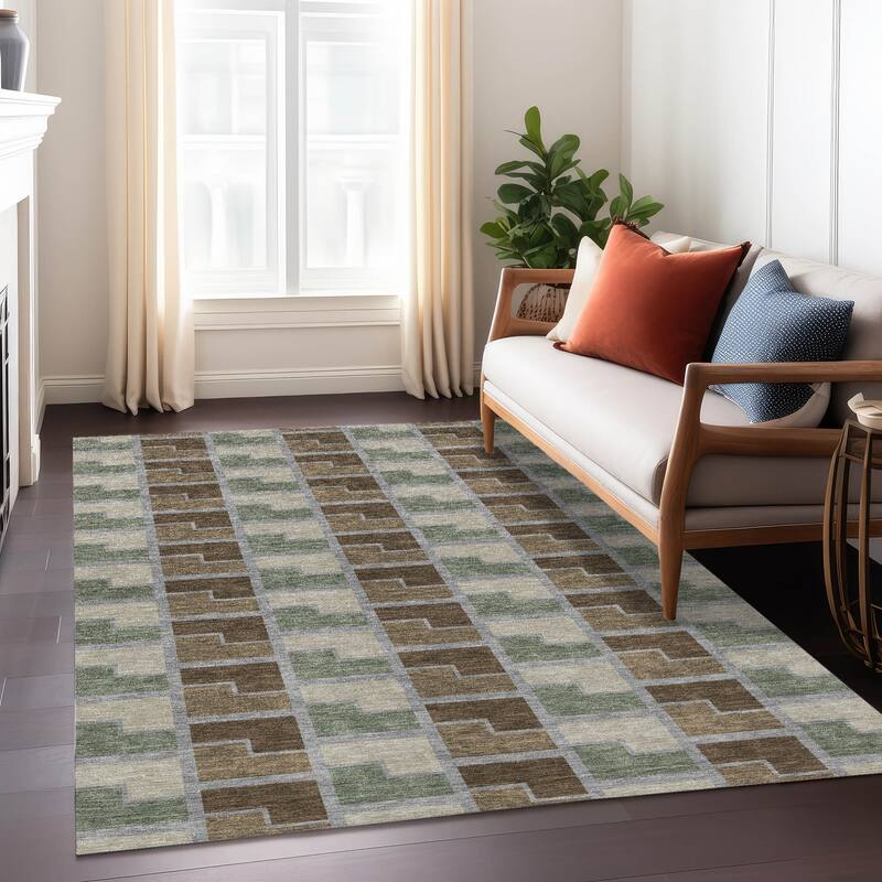 Machine Washable Indoor/ Outdoor Contemporary Kaylee Chantille Rug