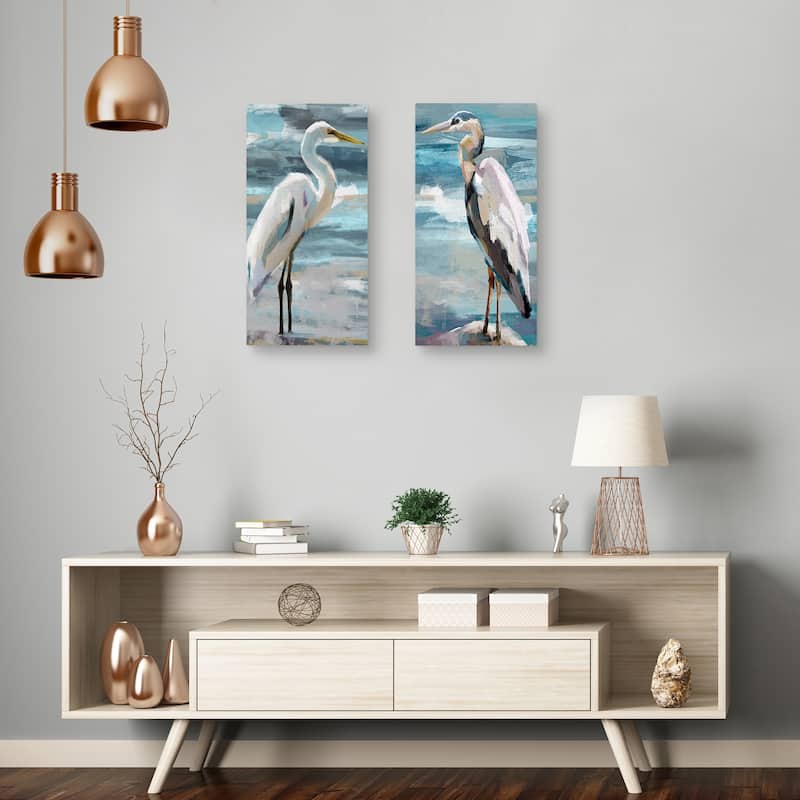 Sunday Egret, Sunday Heron by Studio Arts Canvas Art Prints