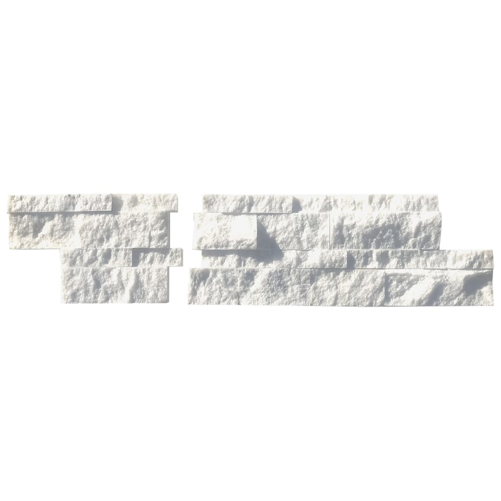 Pale Gray Marble 6" x 24" Split Face Ledger Corner Mosaic Tile