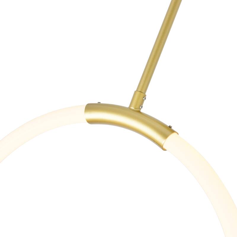 Hoops 1 Light LED Chandelier With Satin Gold Finish - Satin Gold