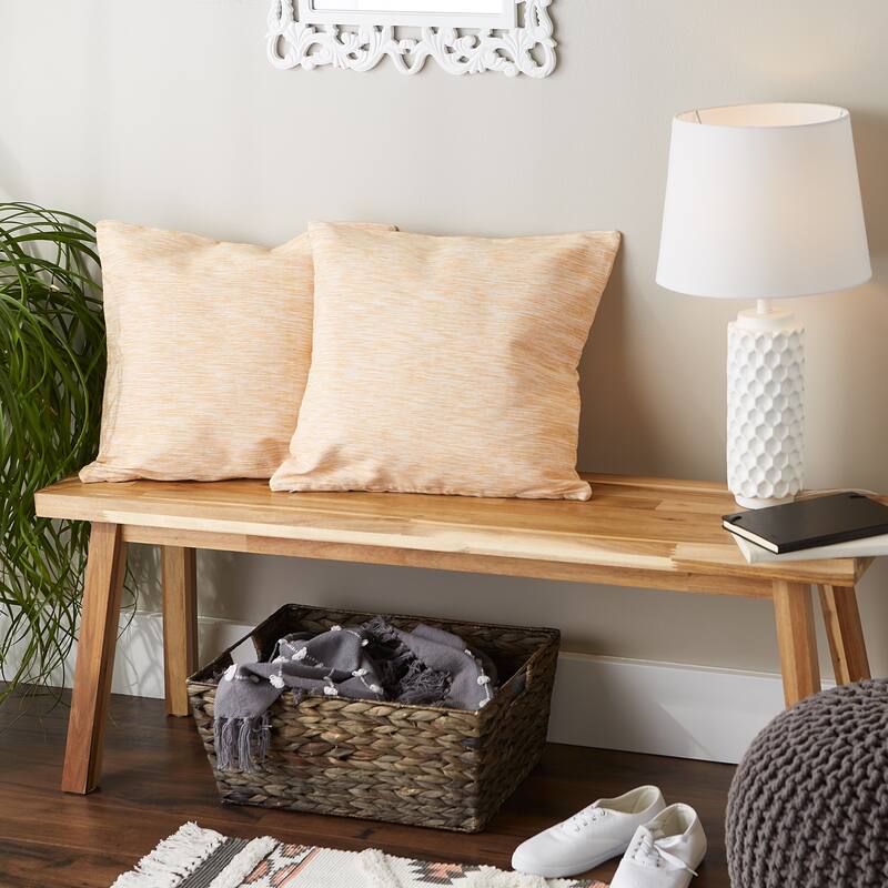 Navy And Off-White Tonal Recycled Cotton Pillow Cover 18x18 (Set of 2)