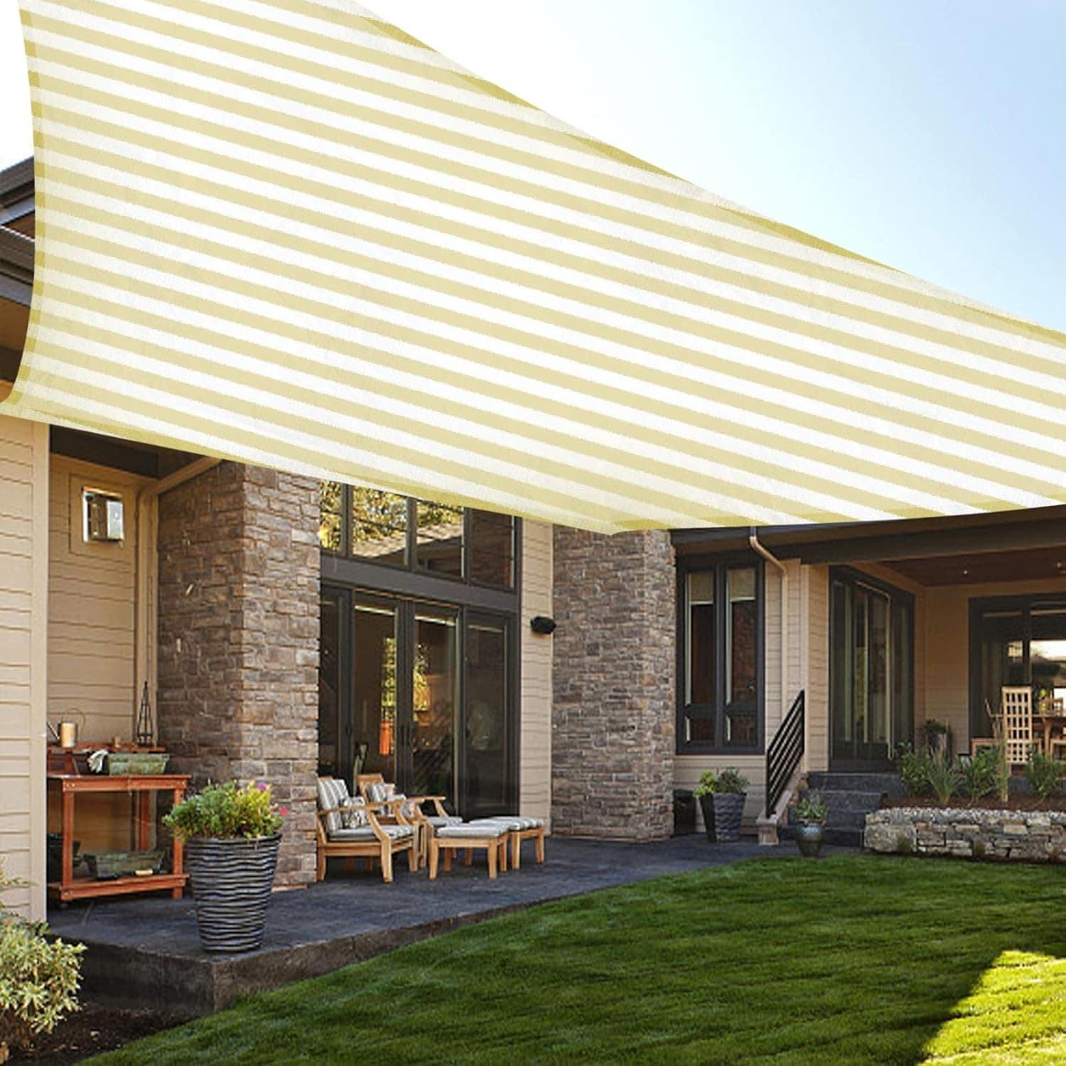 13' x 20' Rectangle Sun Shade Sail for Patio Garden Backyard UV Block Sunshade