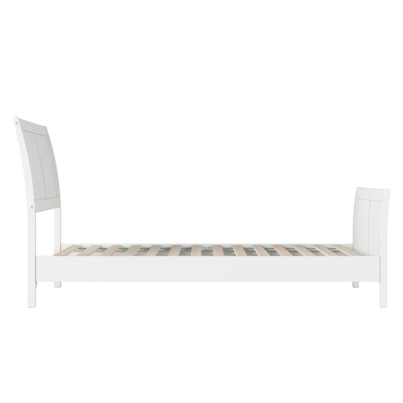 Valencia Solid Wood Low Profile Sleigh Platform Bed with Matching Footboard