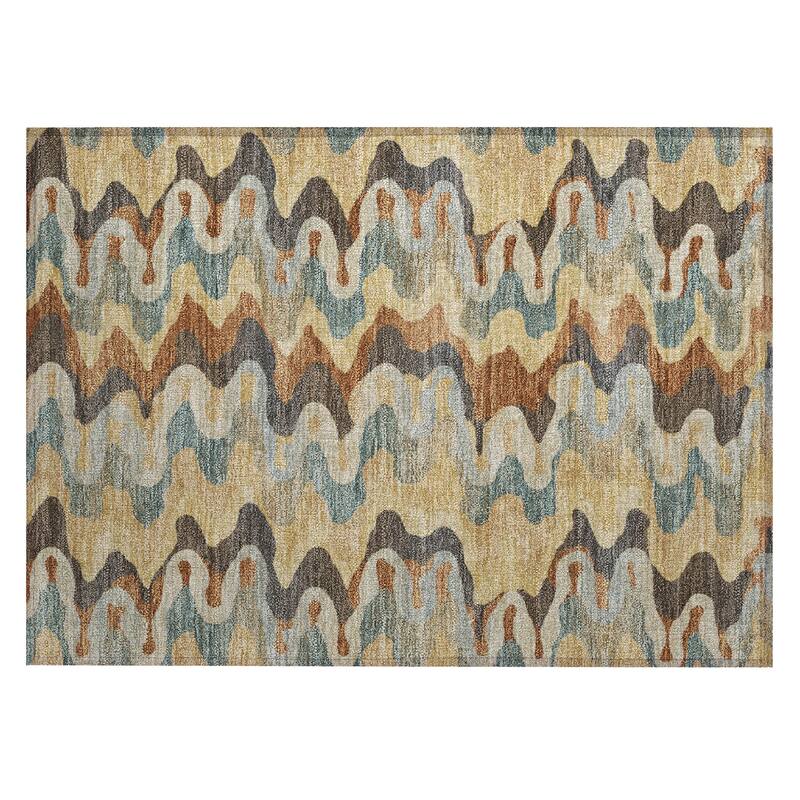 Machine Washable Indoor/ Outdoor Modern Mason Chantille Rug