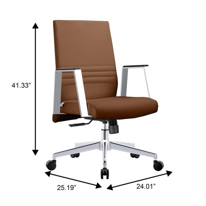Aleen Ergonomic Leather Office Chair with Iron Frame,Tilt, Swivel, Adjustable Height for Home or Executive Computer Desk