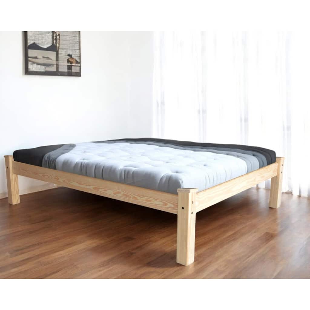 HomeRoots Natural Solid Wood Queen Bed Frame
