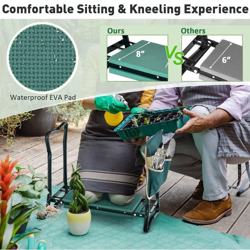 Costway Folding Sturdy Garden Kneeler Gardener Kneeling Pad & Cushion - See Details