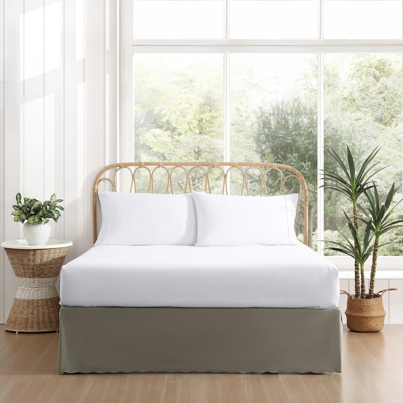Stone Cottage Solid Scallop Cotton Bedskirt - Queen - Green