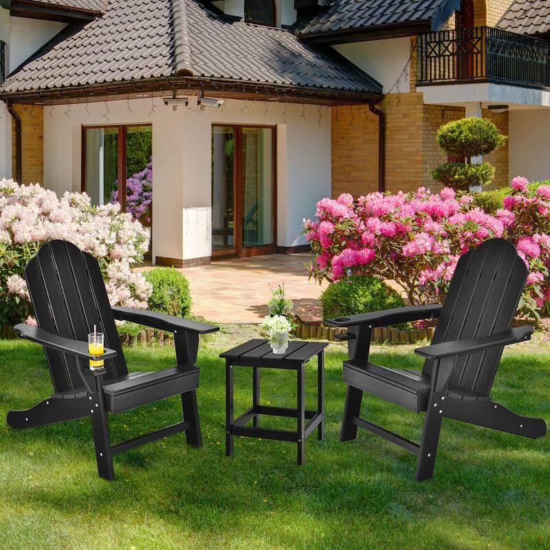 Costway 4PCS Patio Adirondack Chair Weather Resistant Garden Deck - 34'' x 31'' x 37''