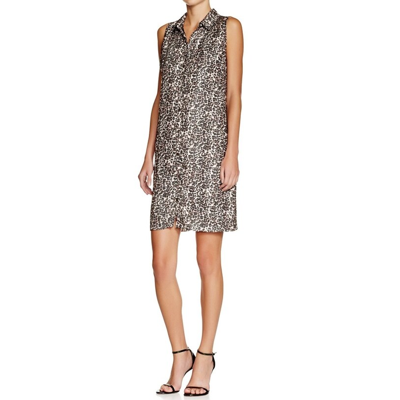 womens leopard print shirt dress