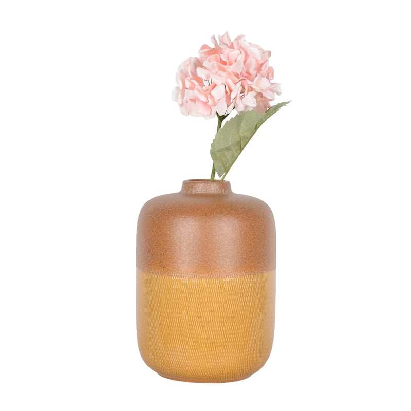 Ceramic Vase Trendy Tribeca Style with Floral Embossed Design