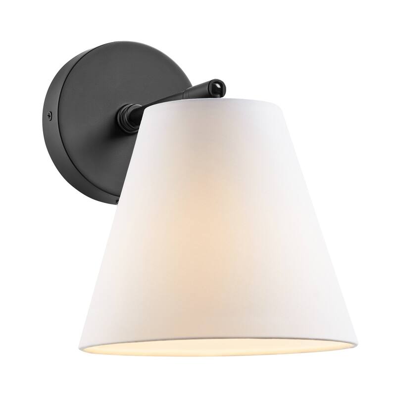 Bellevue SHWS85870 Meridian 10" Tall Bathroom Sconce with Fabric Shade - Matte Black