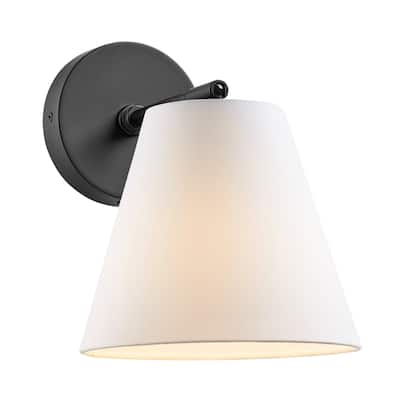 Bellevue SHWS85870 Meridian 10" Tall Bathroom Sconce with Fabric Shade