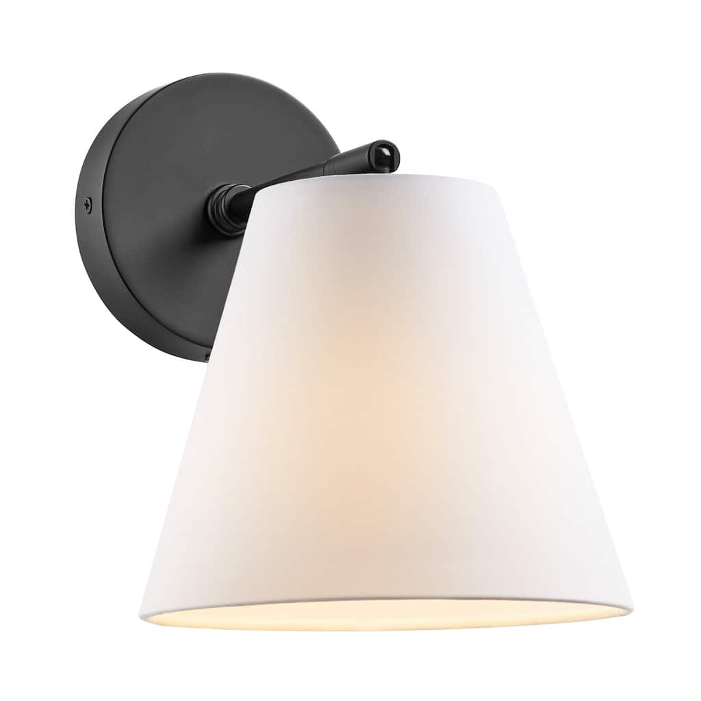 Bellevue SHWS85870 Meridian 10" Tall Bathroom Sconce with Fabric Shade