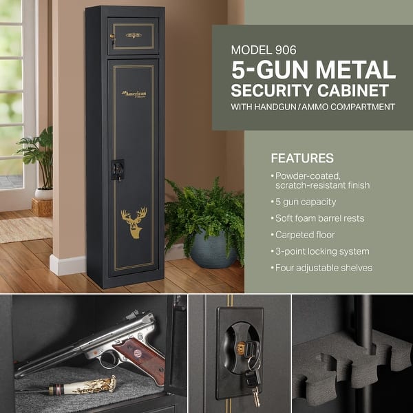 5-Gun Locking Metal Security Cabinet 5-Gun Locking Metal Security Cabinet