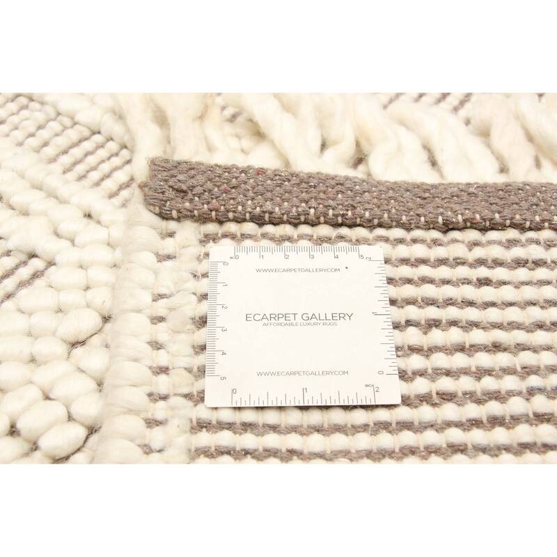 ECARPETGALLERY Braid weave Sienna Cream Wool Rug - 4'11 x 7'3