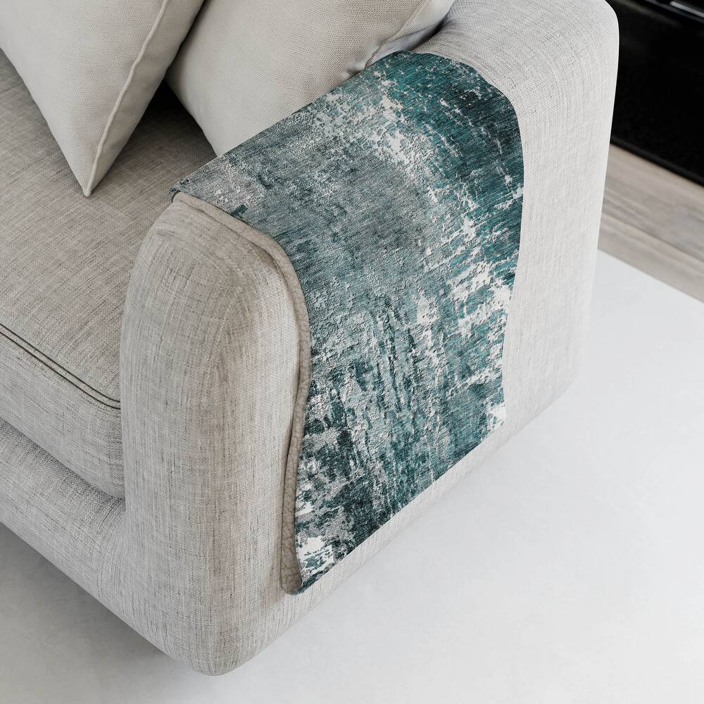 Premium Machine Washable Abstract Modern Sherpa Throw Blanket