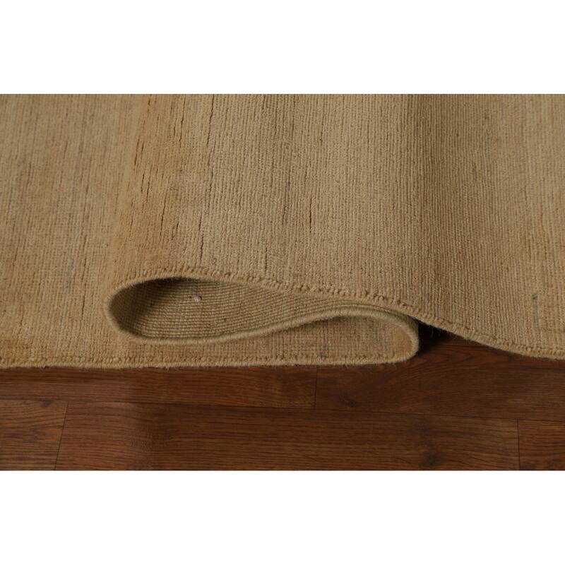 Contemporary Gabbeh Oriental Area Rug Hand-Knotted Solid Wool Carpet - 4'3" x 6'7"