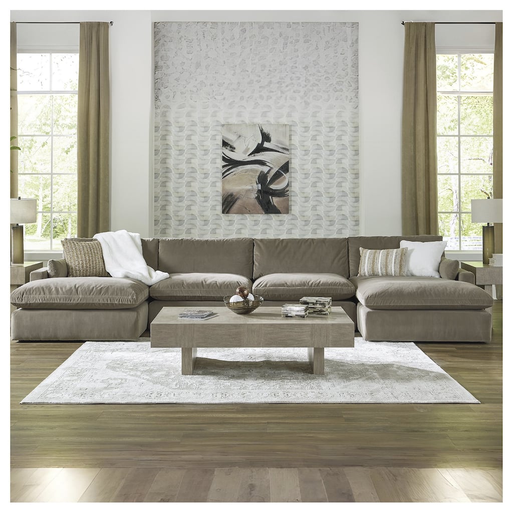 Signature Design by Ashley Sophie Brown 4-Piece Sectional with Chaise - 172"W x 67"D x 36"H
