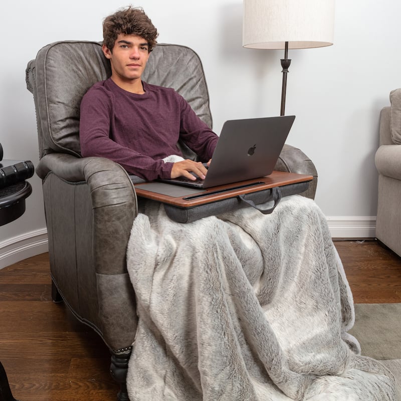 Husband Pillow - Exquisite Cozy Faux Fur - Double Sided Weighted Throw Blanket - 2-tone, 50"X 60"