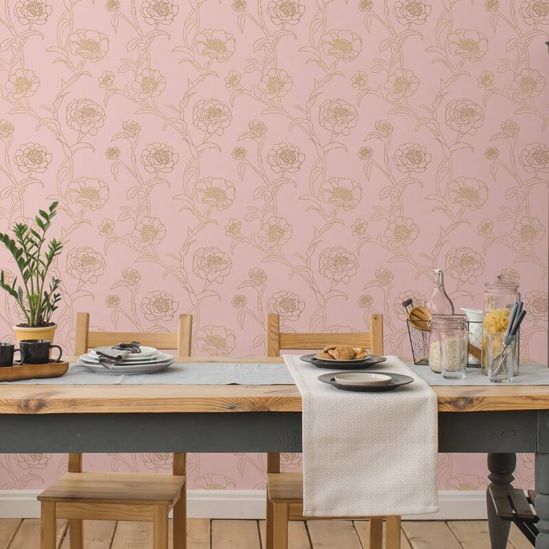 Peonies Removable Peel and Stick Wallpaper