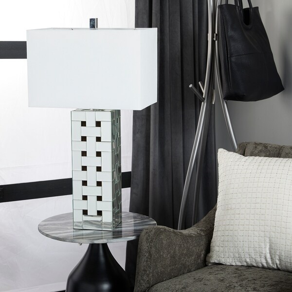 Studio 350 Silver Glass Geometric Open Frame Room Table Lamp Set of 2 10 x 16 x 29