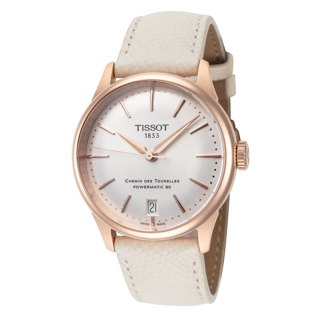 Tissot Women's Chemin des Tourelles 34mm Automatic Cream Watch T1392073603100 - Silver - One Size