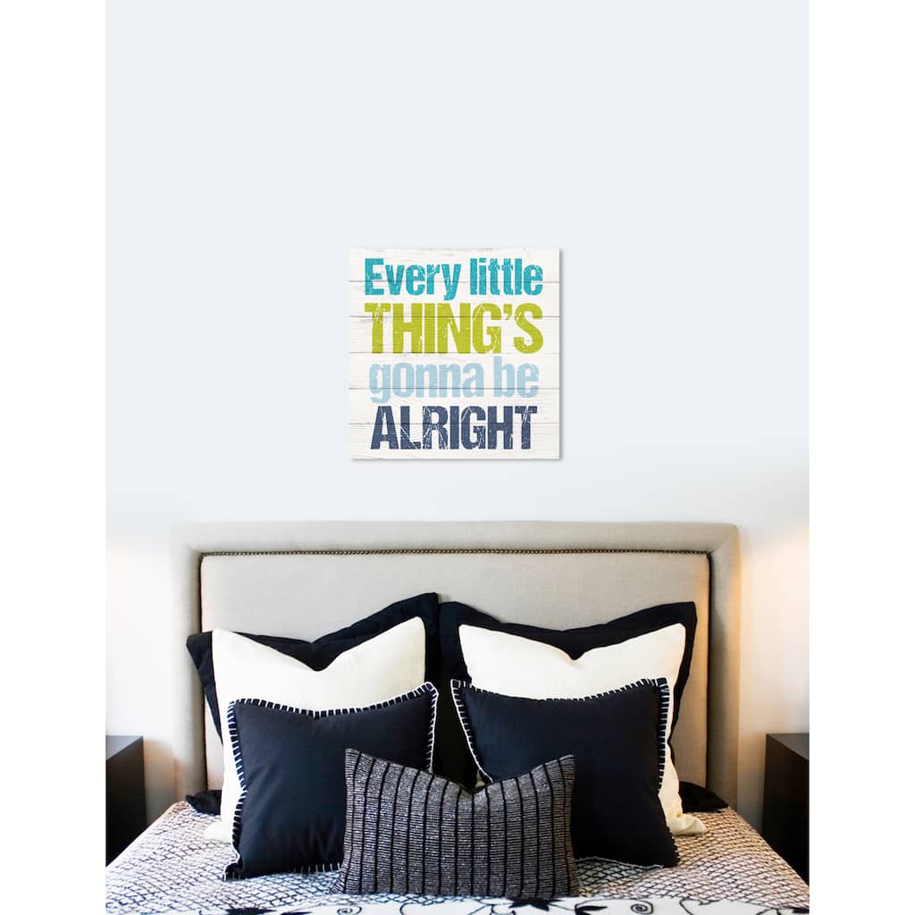 Oliver Gal 'Gonna Be Alright' Typography and Quotes Wall Art Canvas Print - Blue, White