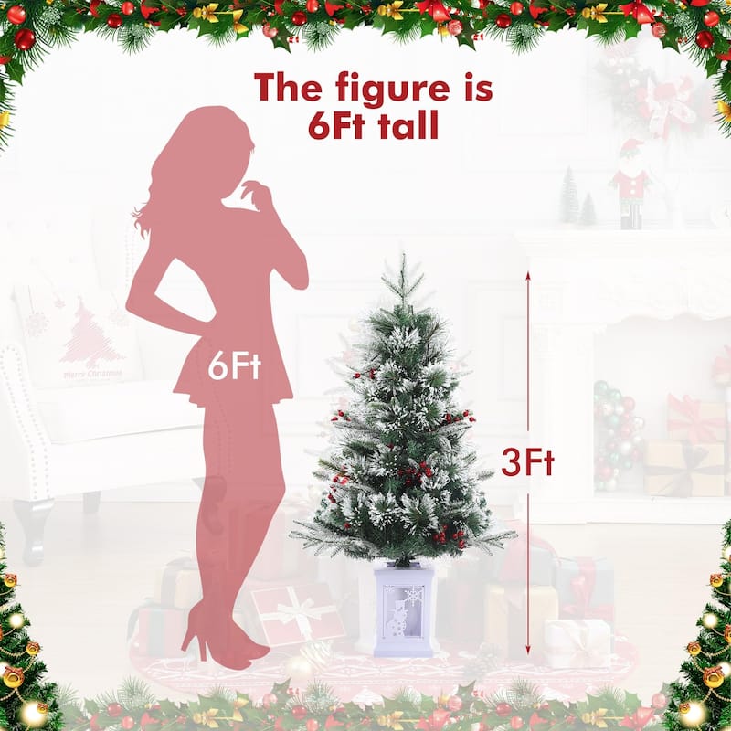 Christmas Tree with 78 Multi-Color Led Lights, 3 Ft Pre-Lit Artificial Christmas Decoration