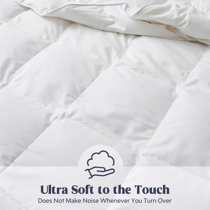 Lightweight & Year-round White Goose Down Duvet Comforter-White