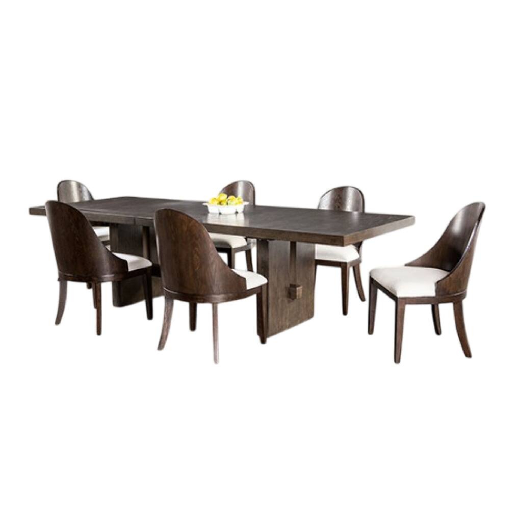 Mordy 9pc Dining Table Set, 72-90 Inch Expandable Leaf, 8 Chairs