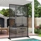 preview thumbnail 128 of 166, Outdoor Privacy Screen with Stand for Patio Garden Metal Fence Black - 016-Plastic