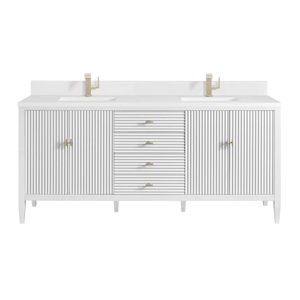 James Martin Vanities 485-V72-1WZ Myrrin 72" Double Basin Wood Vanity