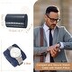 preview thumbnail 16 of 15, Watch Travel Case for Men Crocodile Pattern Leather Watch Roll Travel Case Portable Watch Storage Box Dark Blue - 2 Slots