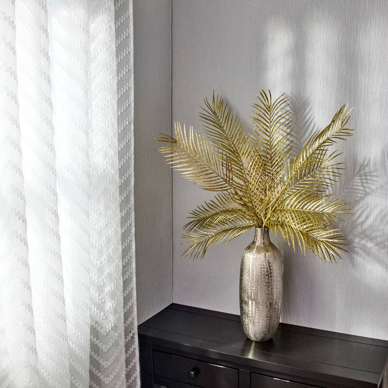 34" Glitter Mica Triple Palm Leaf Spray - Gold
